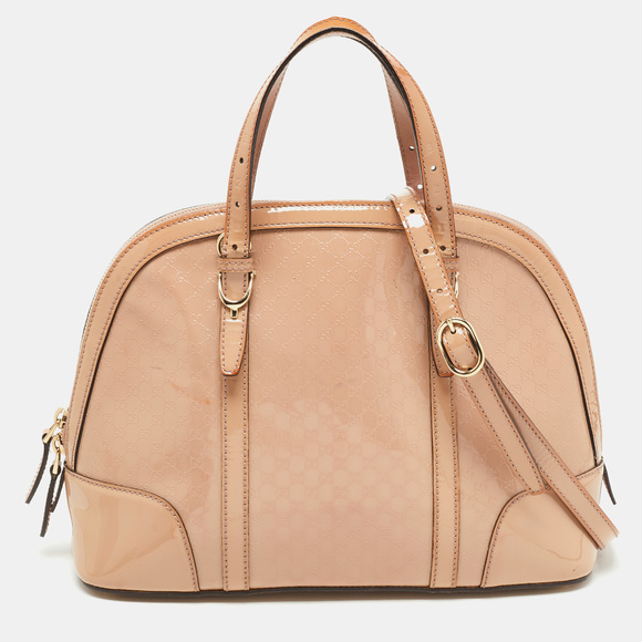 Gucci Handbags - GUCCI Pink Microssima Patent Leather Nice Dome Satchel